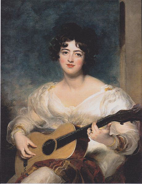 Portrait of Lady Wall Court in making music